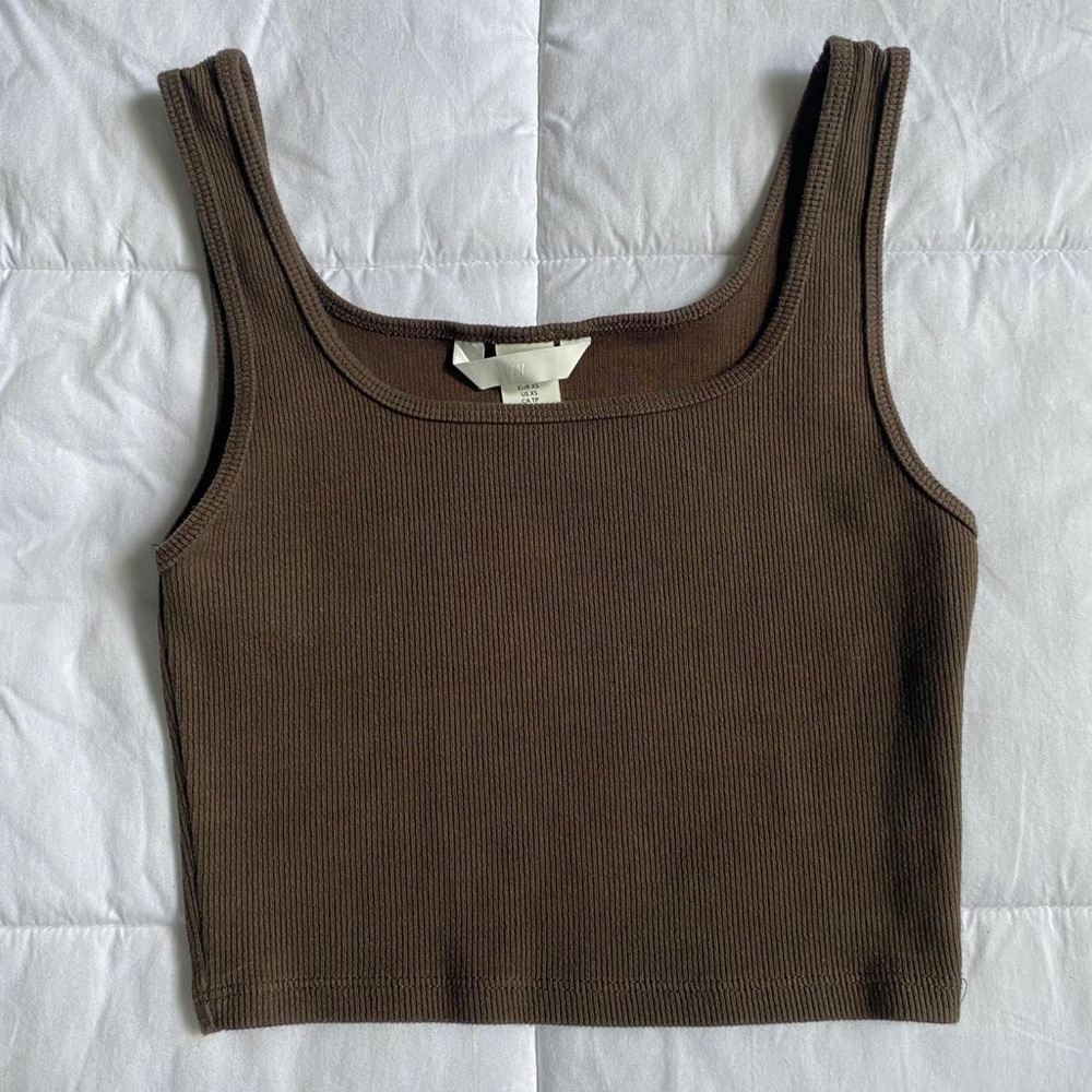 H&M Chocolate ribbed Tank Top